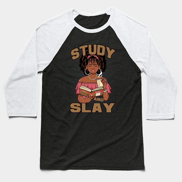 Study and Slay - Cybersecurity Analyst Cert Baseball T-Shirt by DFIR Diva